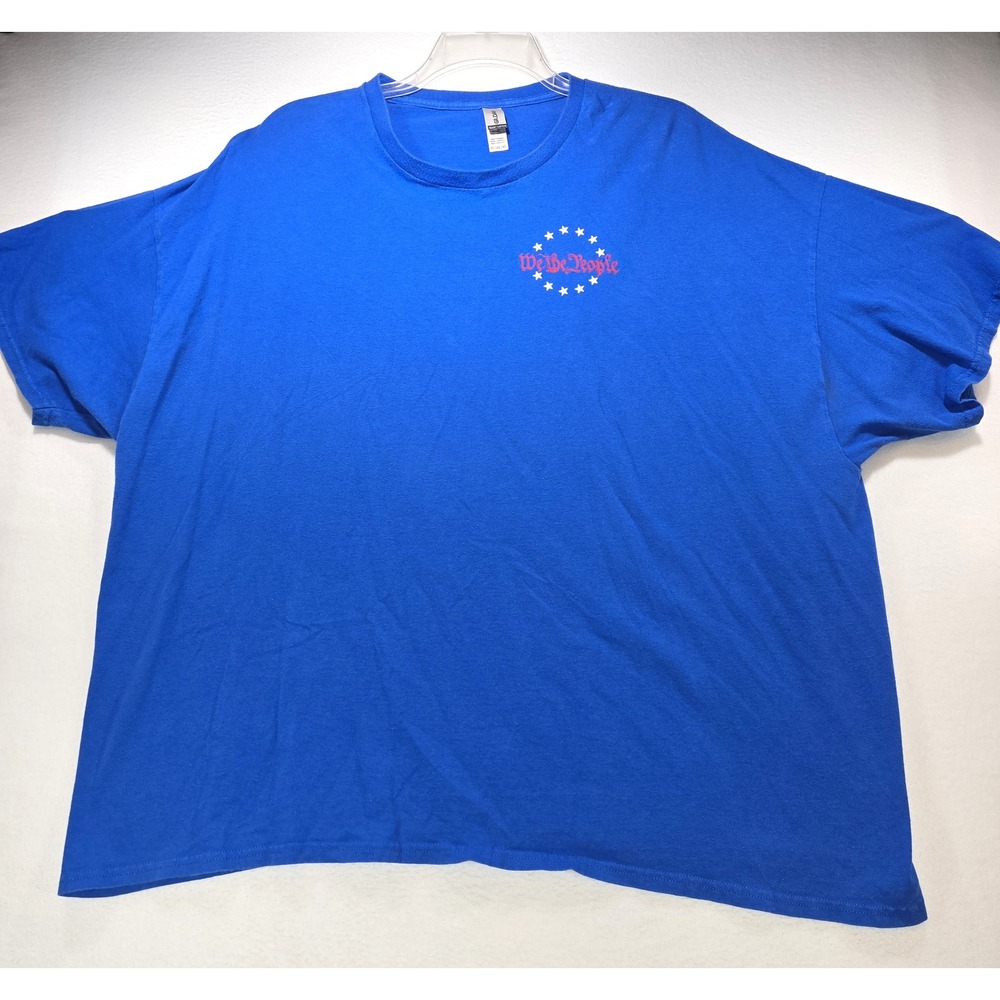 Gildan Mens 4XL We The People 1776 Patriotic American Flag T-Shirt Royal Blue